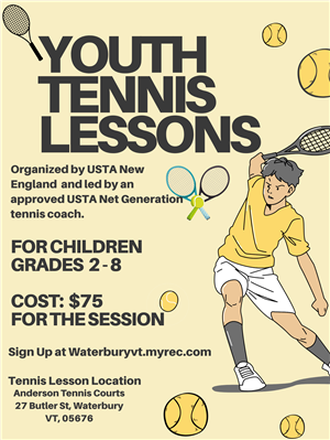 Flyer for Youth Tennis Lessons