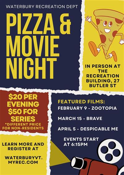 Pizza and Movie night poster